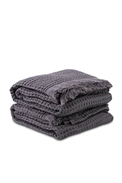 Waffle Charcoal Turkish Towel Bundle