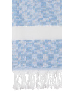 Turkish Towel Co light Blue Diamond Towel