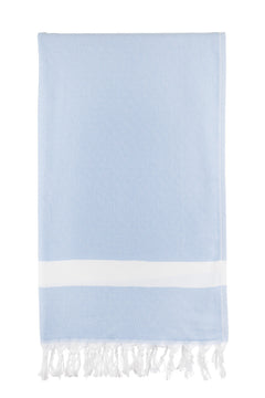 Turkish Towel Co Diamond Blue Turkish Towel  Light