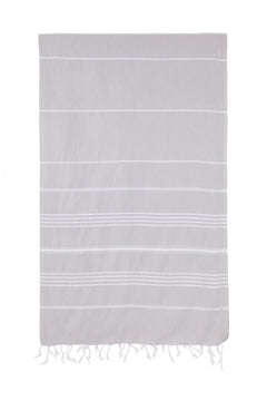 Turkish Towel Co Silver Grey 100% Cotton Turkish Towel