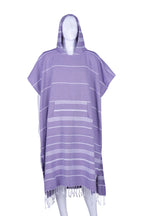 Purple Hooded Turkish Towel Poncho
