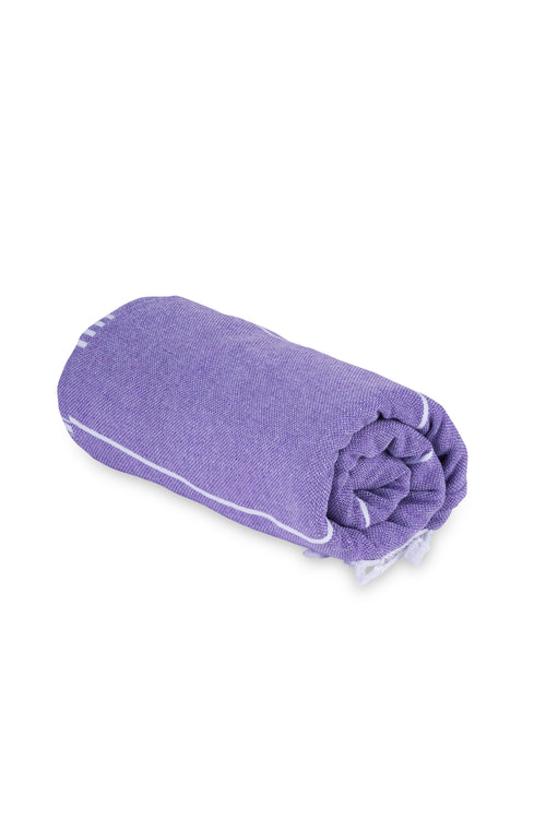 Purple Hooded Turkish Towel Poncho
