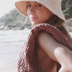 Waffle Maroon Turkish Towels