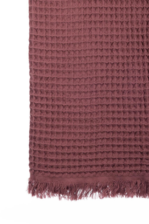 Waffle Maroon Turkish Towels