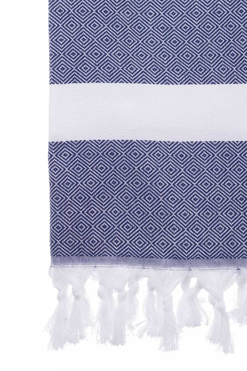 Navy Blue Diamond Turkish Towel