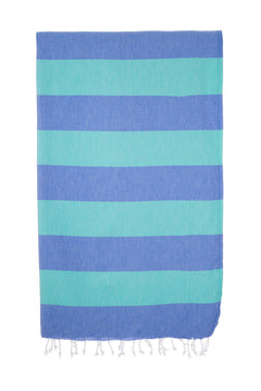 Turkish Towel Co Royal Blue & Sea Green Turkish Beach Towel 