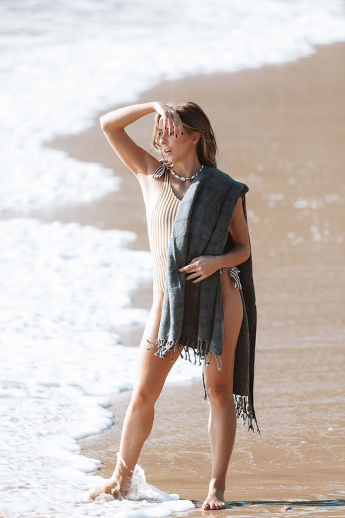 Stonewash Black Turkish Towels